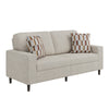 Prestwick Upholstered Small Space Sofa with 2 Accent Pillows - Oatmeal Beige Boucle
