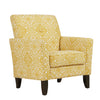Gould Transitional Button-Tufted Armchair - Gold Damask