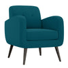 Kremmling Mid-Century Modern Armchair - Espresso Legs - Peacock Blue Linen