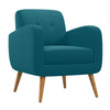 Kremmling Mid-Century Modern Armchair - Natural Legs - Peacock Blue