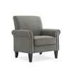 Kiara Traditional Armchair - Smoky Gray Velour