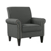 Kiara Traditional Armchair - Charcoal Linen