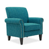 Kiara Traditional Armchair - Peacock Blue Tweed