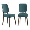 Dellers Mid-Century Modern Upholstered Dining Chairs (Set of 2) - Dark Blue Linen