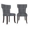 Bontrager Traditional Notched-Back Armless Chairs (Set of 2) - Midnight Italia Plush