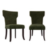 Bontrager Traditional Notched-Back Armless Chairs (Set of 2) - Kale Green Velvet