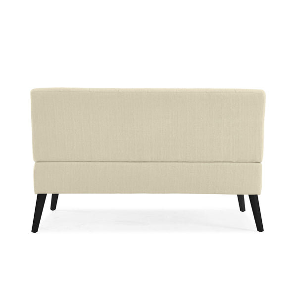 Mondy Mid-Century Modern Lace-Tufted Loveseat with Espresso Legs