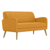 Mondy Mid-Century Modern Lace-Tufted Sofa-Natural Legs - Mustard Yellow Linen