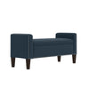 Arron Transitional Bench Storage Ottoman - Navy Blue Textured