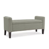Arron Transitional Bench Storage Ottoman - Dove Gray Linen