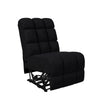 Jazmin Modular Wall-Hugger Armless Recliner Chair - Black Microfiber