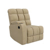 Jazmin 2-Position Left-Arm Wall Hugger Storage Reclining Chair - Khaki Microfiber