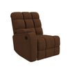 Jazmin 2-Position Left-Arm Wall Hugger Storage Reclining Chair - Brown Microfiber