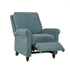 Chester Hill Transitional Rolled Arm Pushback Recliner - Medium Blue Chenille