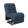 Gresham Modular Wall Hugger Armless Recliner Chair - Medium Blue Velour