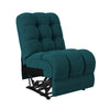 Gresham Modular Wall Hugger Armless Recliner Chair - Peacock Blue Velour