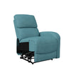 Knob Hill Bustle-Back Right-Arm Wall Hugger Recliner - Medium Blue Chenille