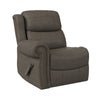 Sheahan Rolled Arm Left-Arm Wall Hugger Recliner with Nailheads - Gray Faux Leather