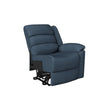 Kappel Right-Arm Wall Hugger Recliner with Stitched-Back Cushion - Medium Blue Velour