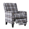 Huddleston Pushback Recliner - Plaid Gray Velvet