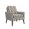 Allyson Mid-Century Modern Small Space Accent Armchair - Brown, Green and Blue Stripe