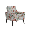 Allyson Mid-Century Modern Small Space Accent Armchair - Orange and Green Floral