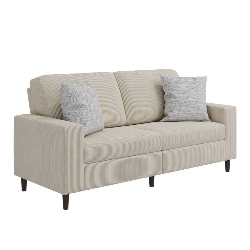 Prestwick Upholstered Small Space Sofa with 2 Accent Pillows