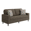 Copeland Upholstered Small Space Sofa with 2 Accent Pillows - Mocha Brown Boucle