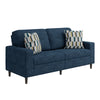 Copeland Upholstered Small Space Sofa with 2 Accent Pillows - Textured Blue Boucle