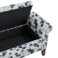 Wallen Traditional Rolled Arm Storage Bench Ottoman