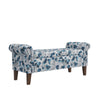 Wallen Traditional Rolled Arm Storage Bench Ottoman - Blue Floral Bonsai