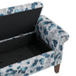 Wallen Traditional Rolled Arm Storage Bench Ottoman