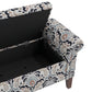 Wallen Traditional Rolled Arm Storage Bench Ottoman