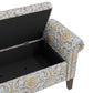 Wallen Traditional Rolled Arm Storage Bench Ottoman