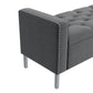 Square Arm Tufted Top Storage Bench Ottoman with Pewter Nailhead Trim in Plush Velvet