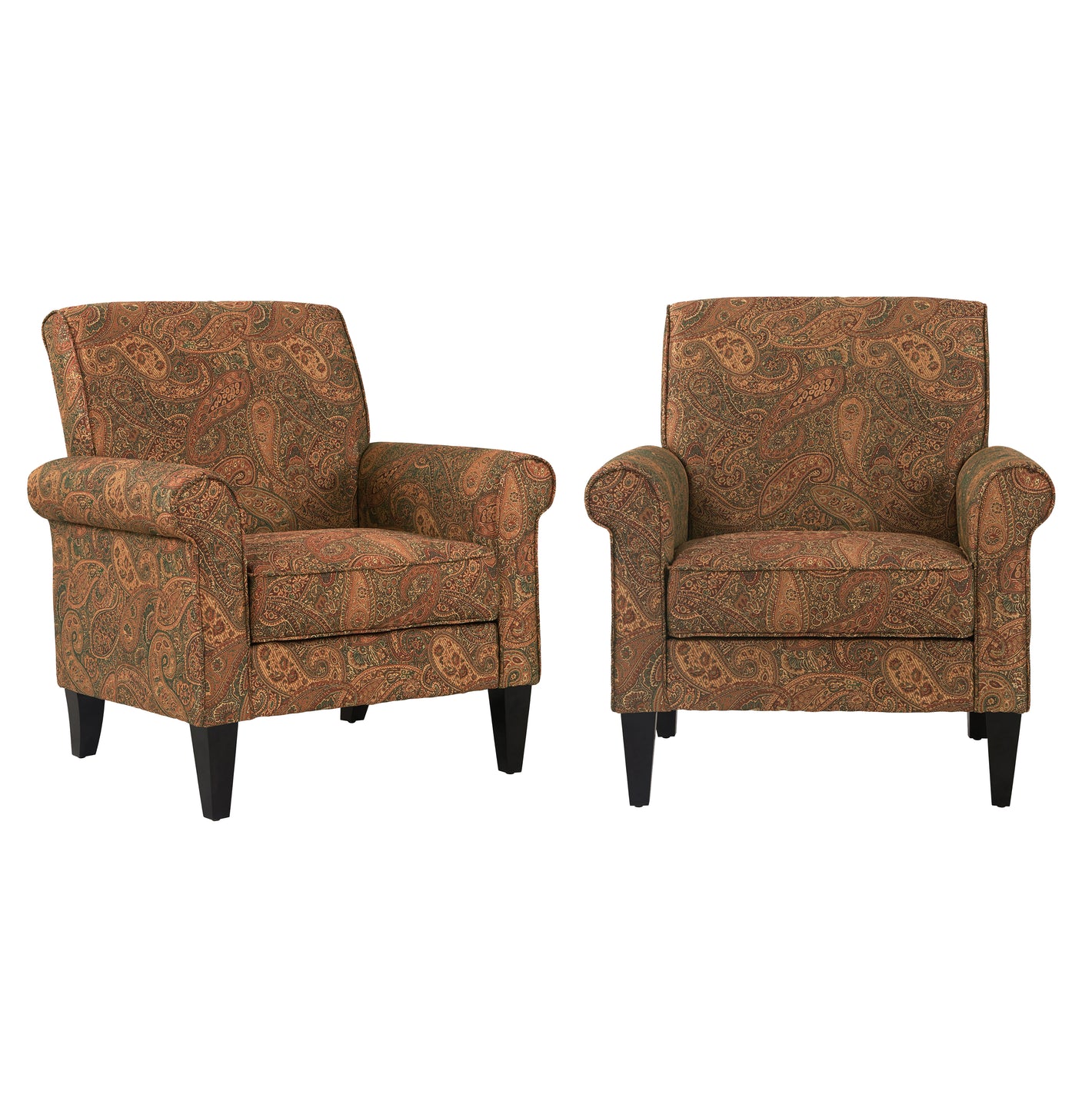 Kiara Traditional Rolled Arm Upholstered Armchair (Set of 2)