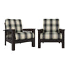 Humes Hill Mission-Style Armchairs with Exposed Wood Frames (Set of 2)