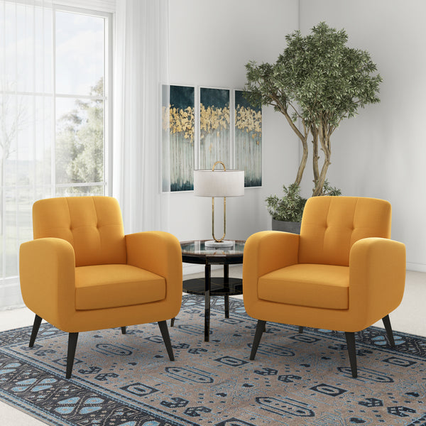 Kremmling Mid-Century Modern Lace-Tufted Armchairs (Set of 2)