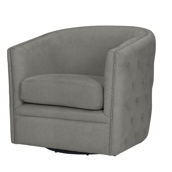 Tolkin Button-Tufted Swivel Club Chair