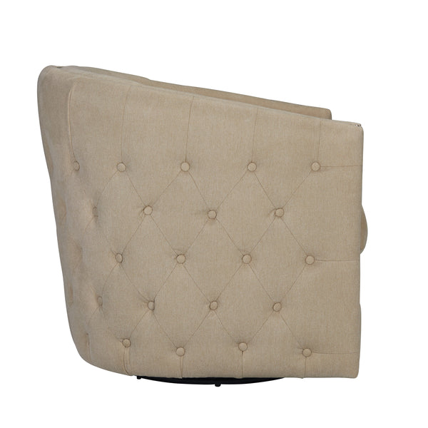 Tolkin Button-Tufted Swivel Club Chair