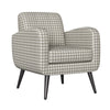 Kremmling Mid-Century Modern Armchair - Espresso Legs - Gray Houndstooth Linen