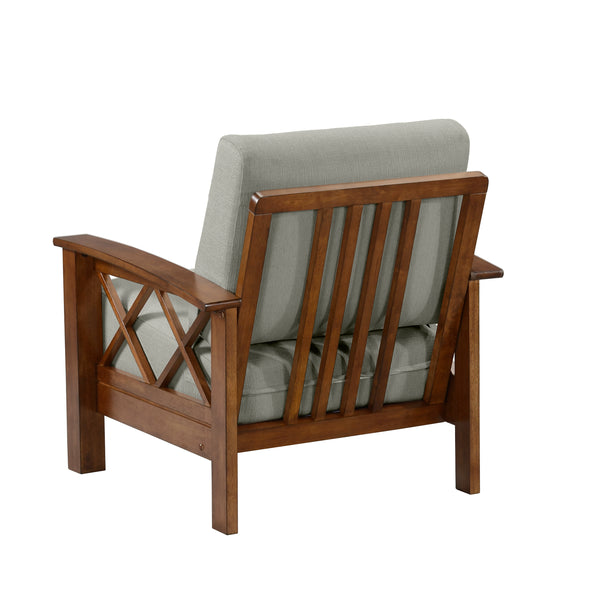 Loreen Updated Traditional Armchair with Exposed Wood Frame