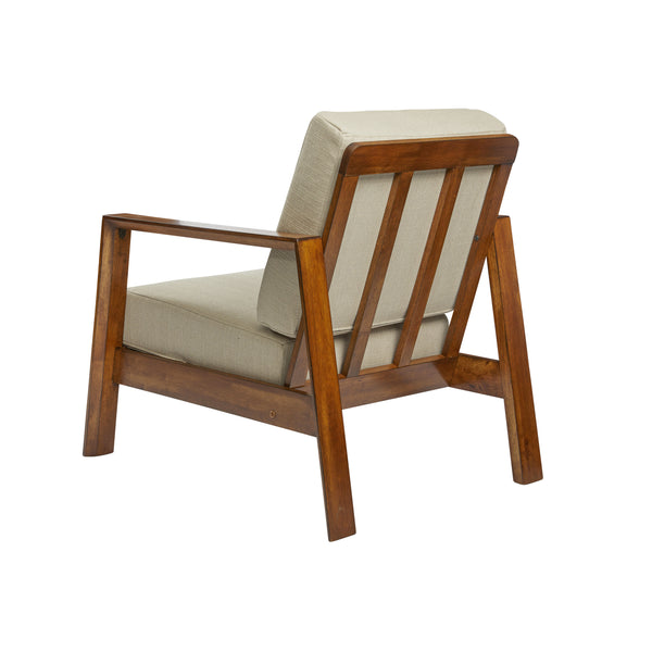 Maric Mid-Century Modern Armchair with Exposed Wood Frame