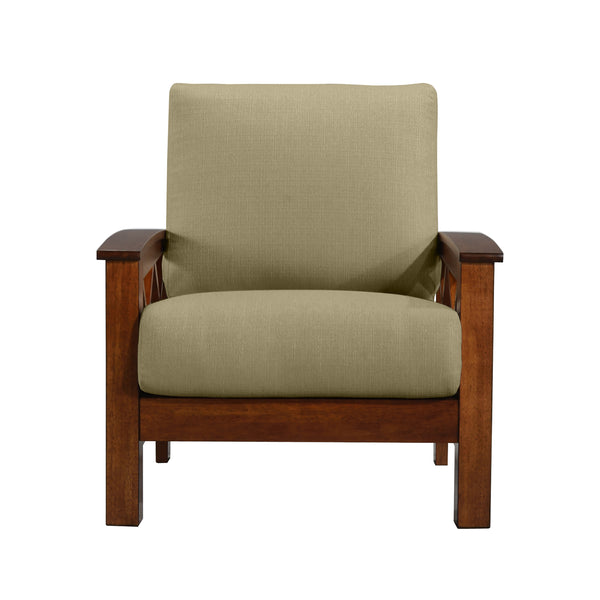Loreen Updated Traditional Armchair with Exposed Wood Frame