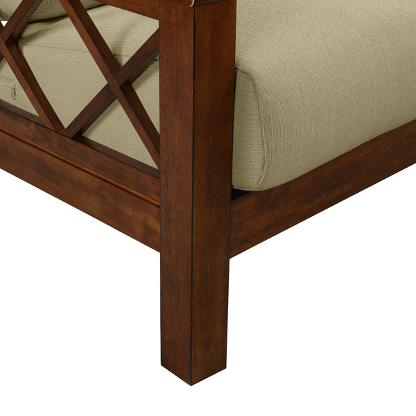 Loreen Updated Traditional Armchair with Exposed Wood Frame