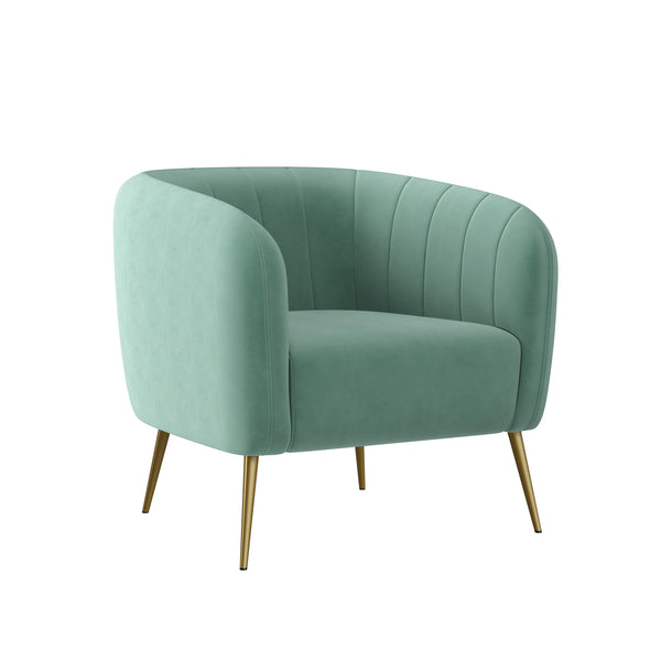 Hryn Channel-Tufted Barrel Chair