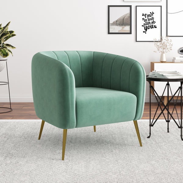 Hryn Channel-Tufted Barrel Chair