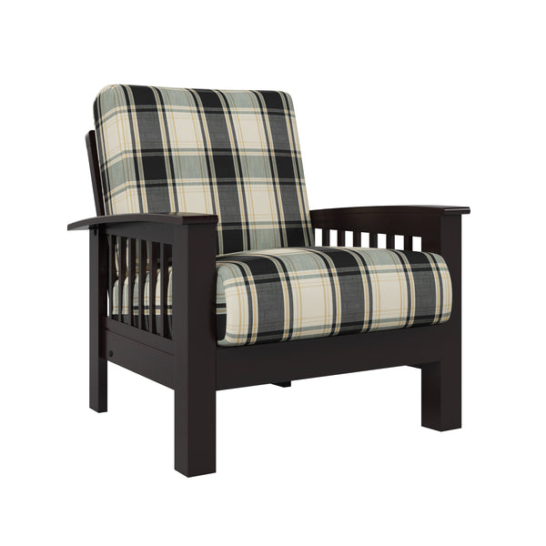 Humes Hill Mission-Style Armchairs with Exposed Wood Frames (Set of 2)