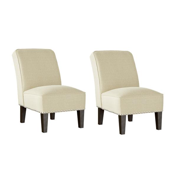 Branson Traditional Slipper Chairs with Nailhead Trim (Set of 2)