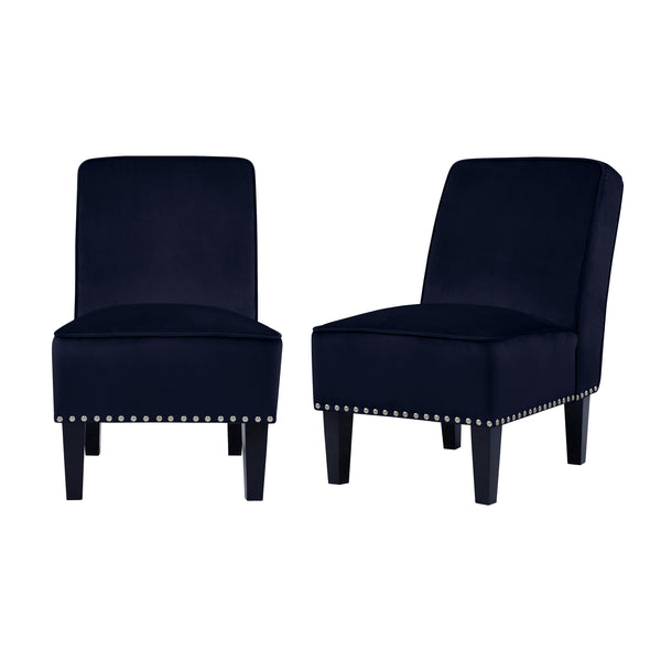 Branson Traditional Slipper Chairs with Nailhead Trim (Set of 2)